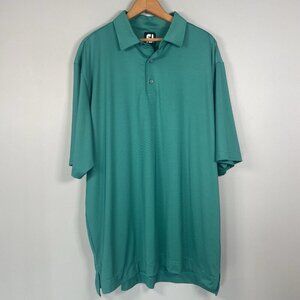 FJ FootJoy Polo Shirt Mens‎ XL Green Golf Preppy Athletic Breathable Lightweight